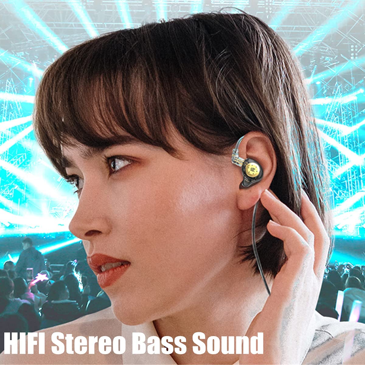 KZ EDX PRO Gaming Earbuds HiFi Deep Bass in Ear Monitors with 1DD, IEM for Gaming Wired IEM Earphones Headphone with New 10mm Dynamic Driver Detachable Cable for Video Music Church (Black, with mic)