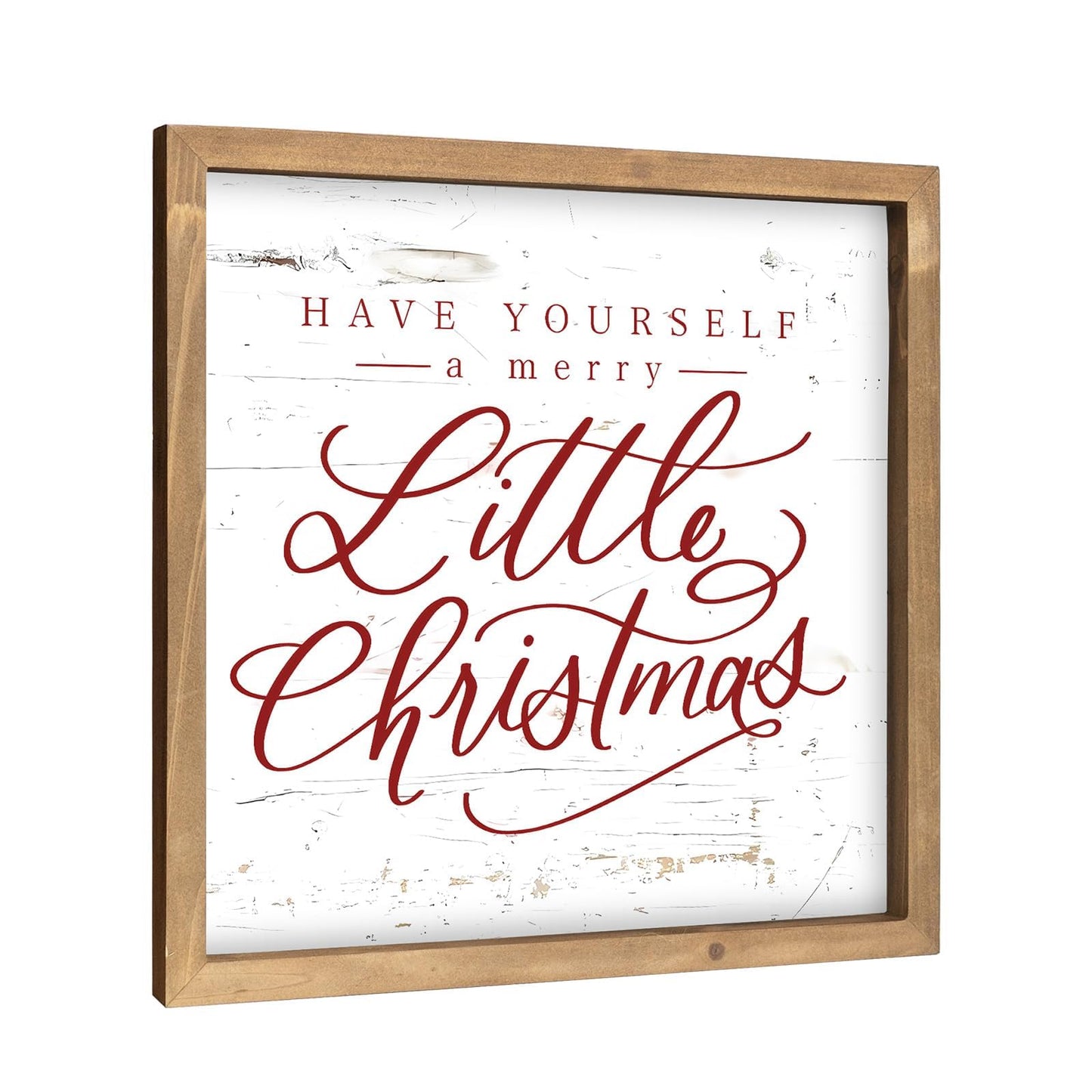 flangairy Have Yourself A Merry Little Christmas Sign, 11.8 Inch Wooden Xmas Wall Decor Art, Holiday Decorative Signage Table Shelf Mantel Bedroom Bathroom Rustic Farmhouse Decorations for Home Office