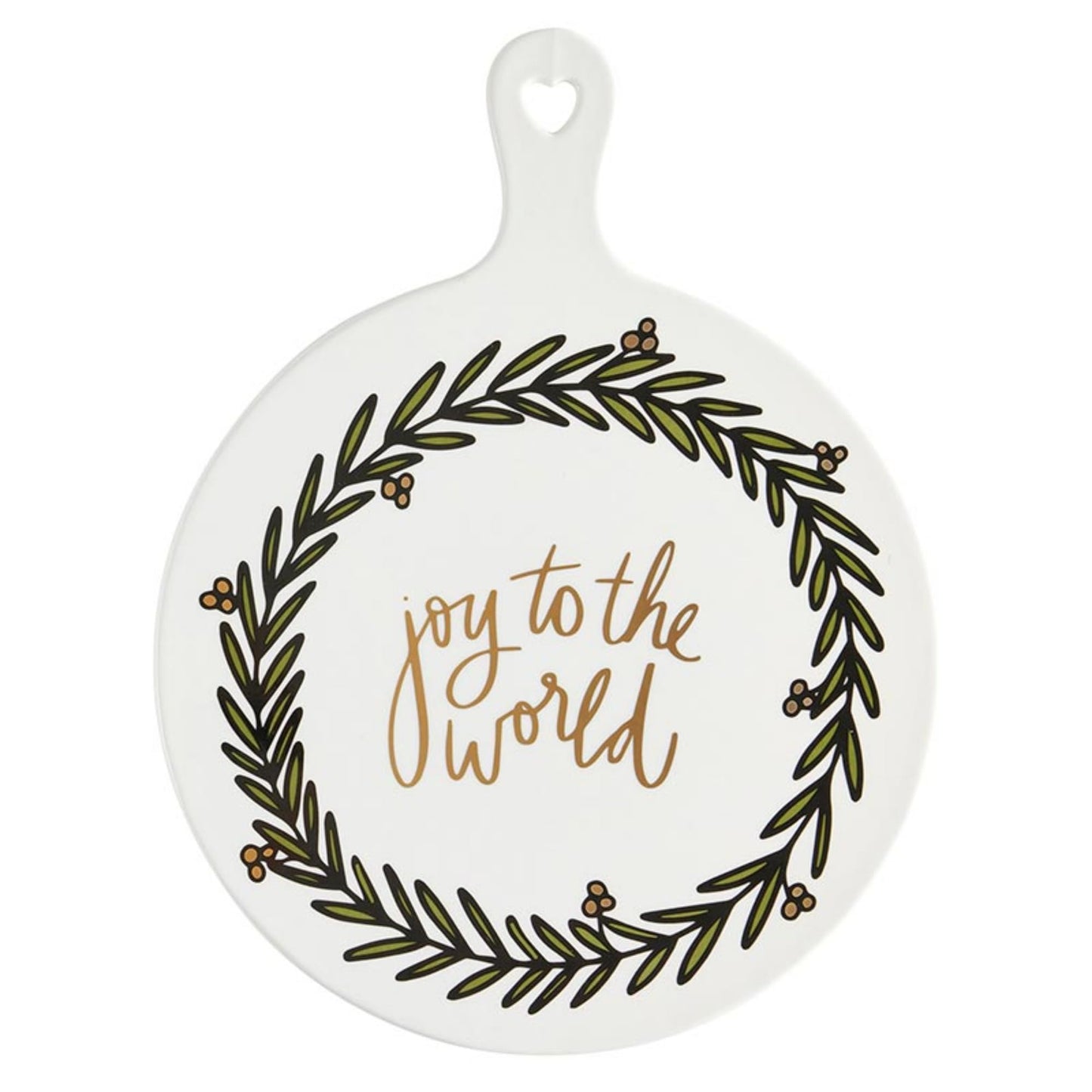 Santa Barbara Design Studio Cheese Plate - Ceramic Christmas Snack Dessert Tray, 13" x 10", Joy To The World