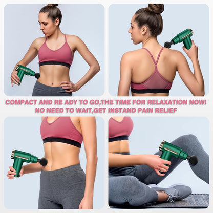 cotsoco Massage Gun Deep Tissue for Pain Relief with 4 Massage Heads & 6 Speeds, Electric Mini Handheld Body Massager for Any Pain Relief, Best Gifts for Dad and Mom