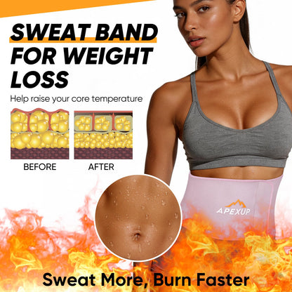 APEXUP Waist Trainer for Women Lower Belly Fat, Men Sweat Band, Stomach Wrap, Waist Trimmer with Removable Lumbar Support (Pastel Pink, L)