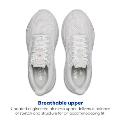 Brooks Women’s Ghost 17 Neutral Running Shoe - White/White/Grey - 9 Wide