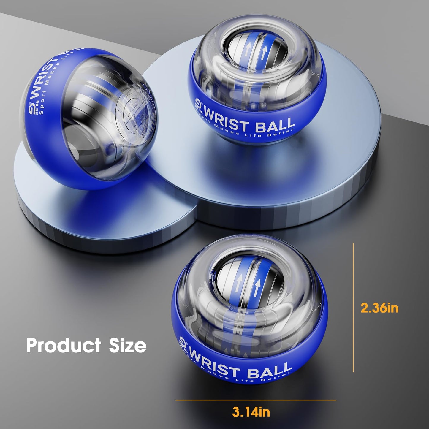 Wrist Trainer Ball Auto-Start Gyroscopic Forearm Exerciser Gyro Ball for Strengthen Arms, Fingers, Bones and Muscles