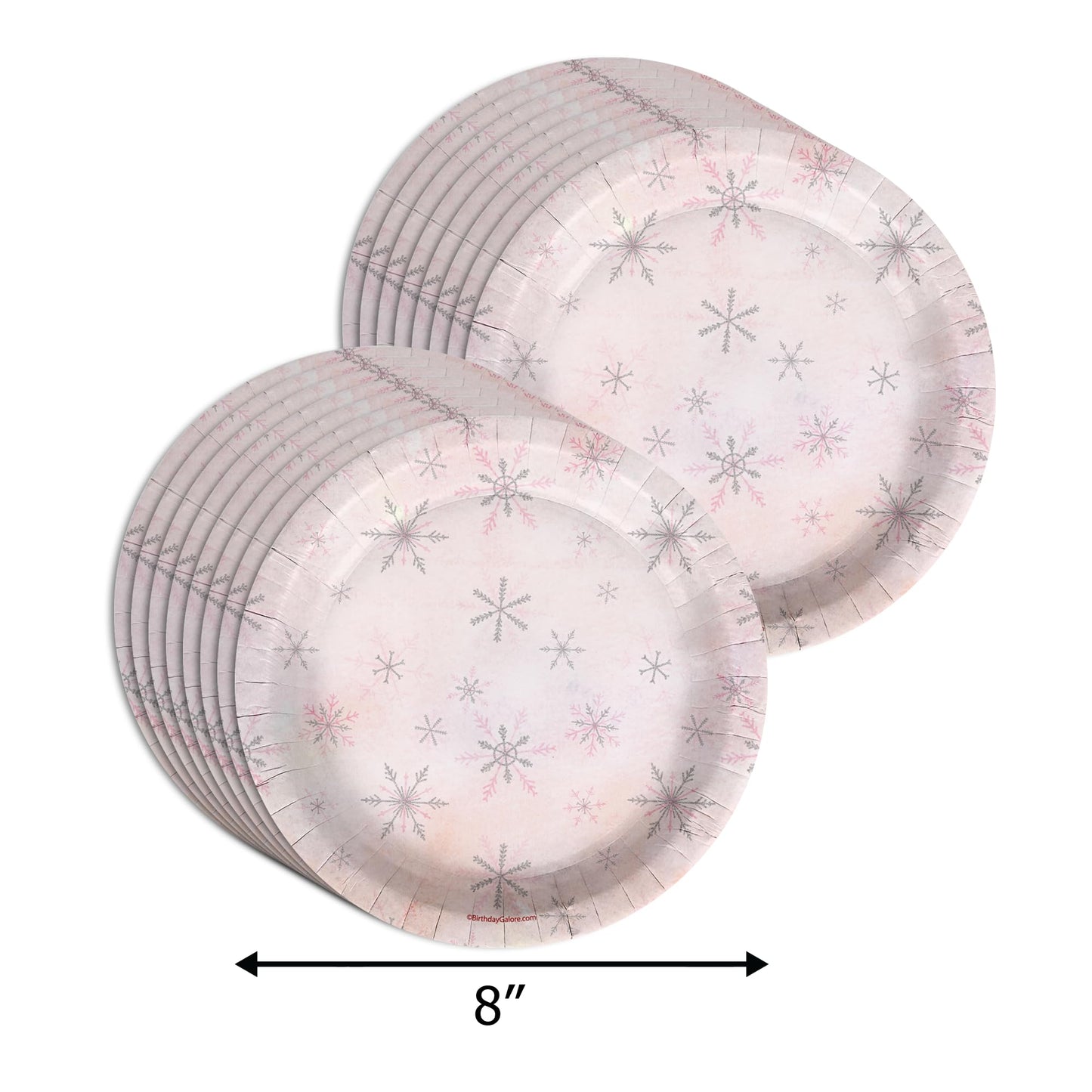 A Little Snowflake is On The Way Girl's Baby Shower Party Supplies - 64 Piece Winter Baby Shower Tableware Set Includes Large 9" Dinner Plates and 8" Dessert Paper Plates Napkins Cups - Kit for 16