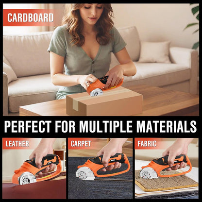 Cordless Electric Scissors for Cardboard Cutter with 4 SK5 Blades, 4V Rechargeable Electric Box Cutters, Powerful Power Shears Cutting Tool for Fabric, Carpet, Leather