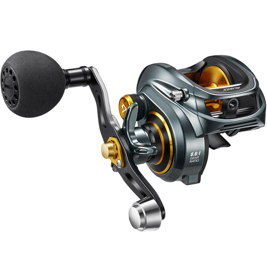 Piscifun Alinox 300 Baitcaster Fishing Reel,Aluminum Frame Baitcasting Reel, 33Lbs Max Drag, 6.6:1 Gear Ratio, Freshwater & Saltwater Low Profile Casting Reel for Musky (Right Handed)