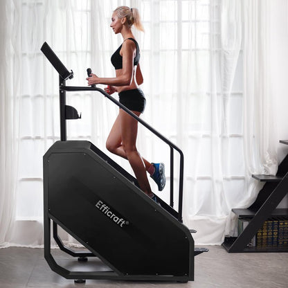 EFFICRAFT Stairmaster Machine with LED Screen, Commercial Grade Stair Climber, 15 Speed Levels Stair Master for Exercise at Home, 15-188 Steps/Min, White Iron Shell