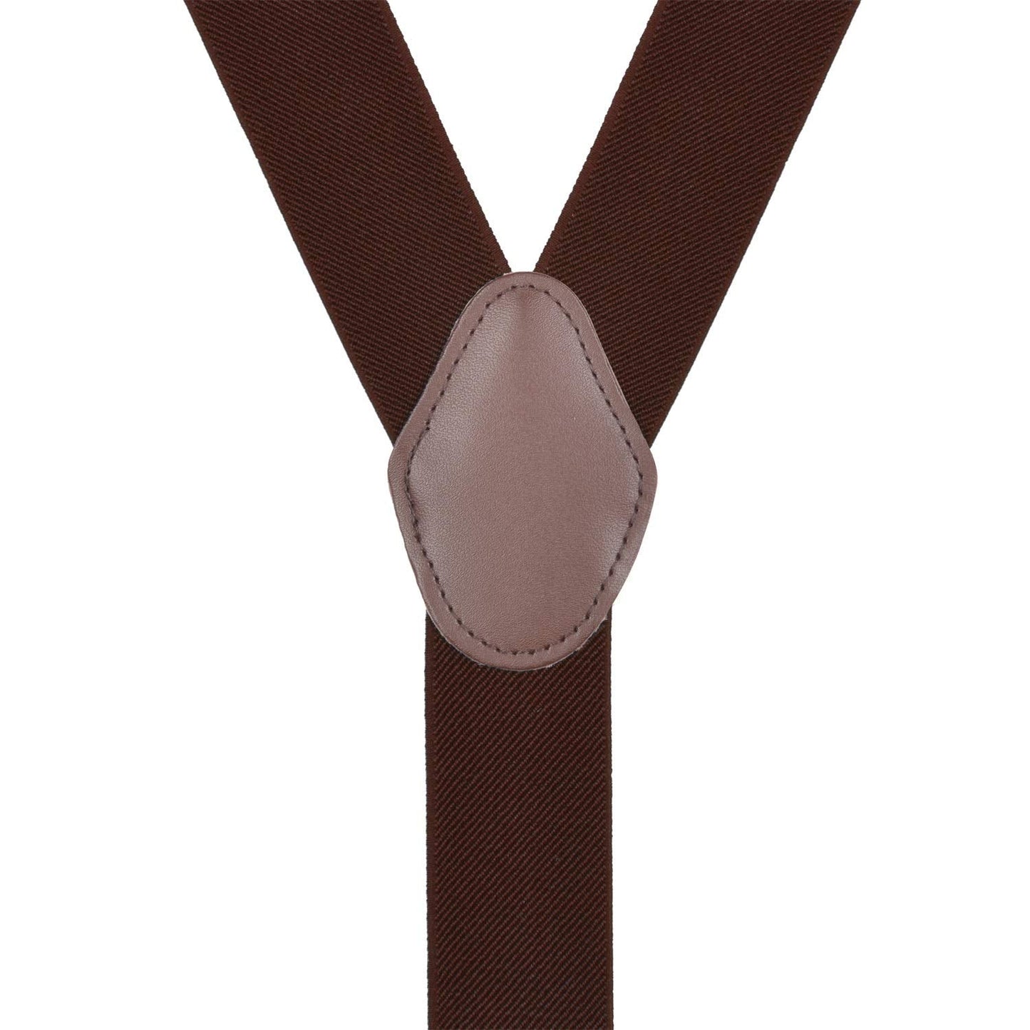 JASLEEN Mens 6 Clip Suspender Y-Back Adjustable Heavy Duty Suit Brice for Casual Fomal Wedding Business (coffee)