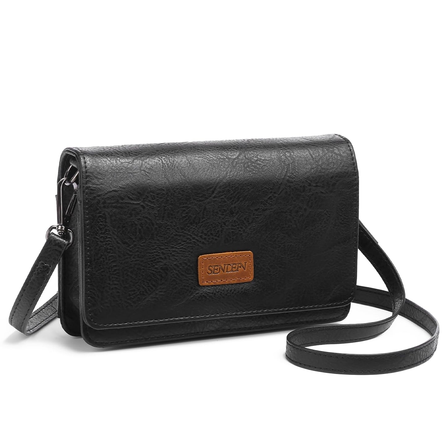 SENDEFN Small Crossbody Bags for Women Leather Cell Phone Purse Wallet shoulder handbag with ID window and Card Slots