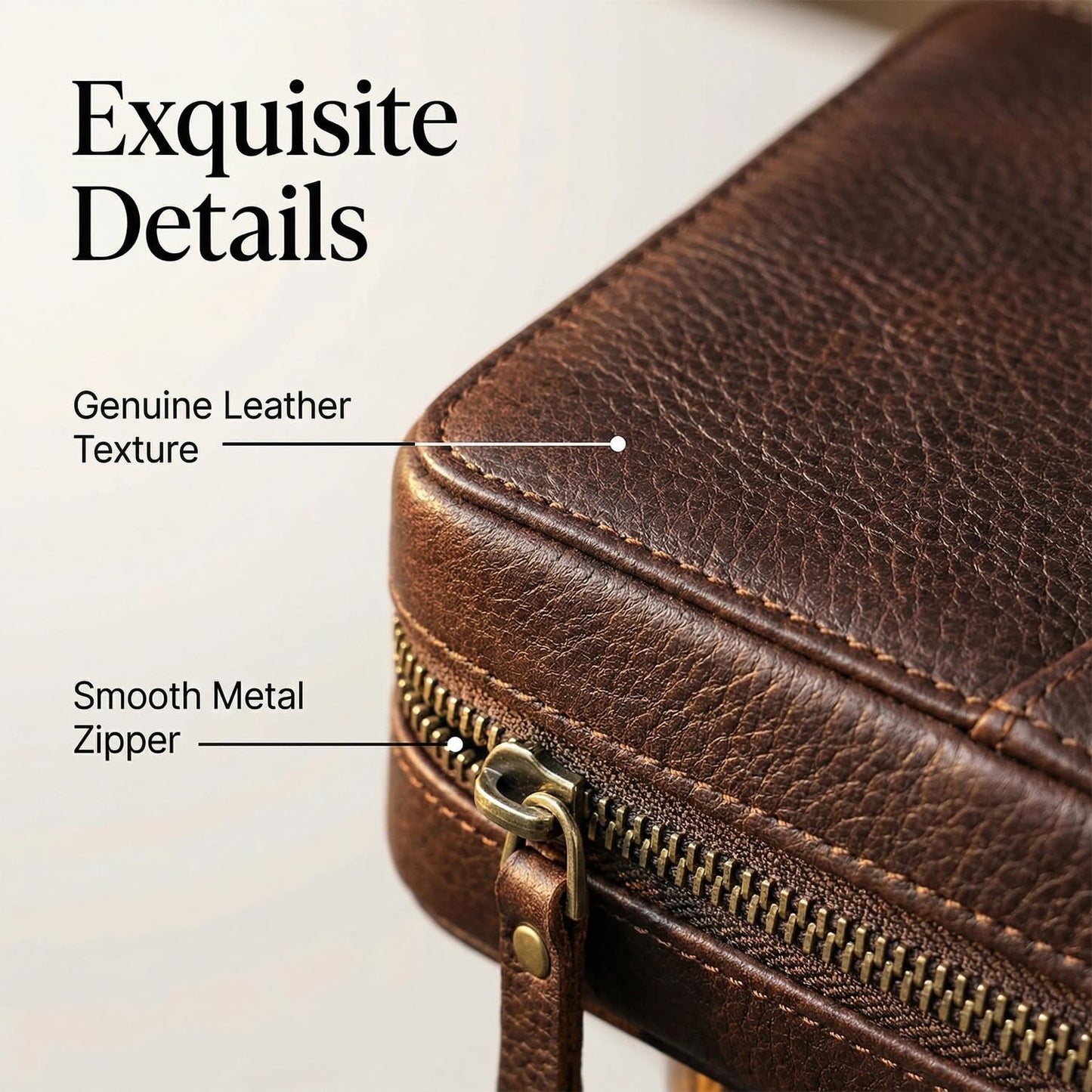 Acidea Full Grain Leather Electronics Accessories Storage Box Travel Cable Organizer Pouch, Charger Roll Up Case with Zippers Leather Tech Organizer for Power Bank, USB, Cables, Travel Essentials