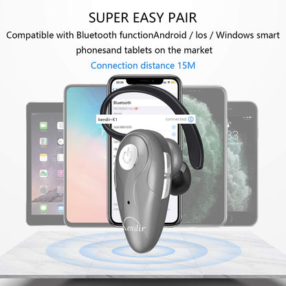 Bluetooth Headset, V5.0 Ultralight Wireless Headphone Cell Phone Earpiece with Mic Headsetcase,Volume Control, Handsfree Earbud,Compatible with Android/iPhone/Smartphones/Laptop