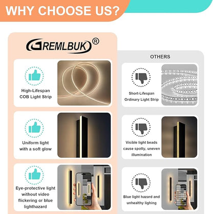 24 Inch Modern Outdoor Wall Light 2700-65000K/3CCT Dimmable Outdoor Wall Sconce IP65 Waterproof Long Wall Light with Remote Control Linear Exterior Outside Wall Lights for Garage House