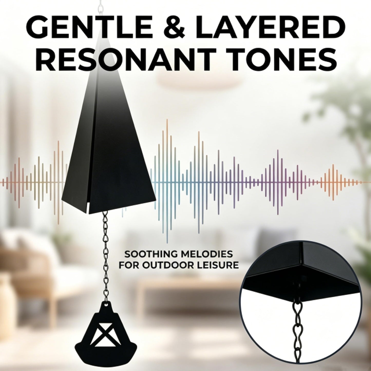 CJFNDFA Outdoor Wind Chimes with Marine Bell & Wind Direction Three-Tone Triangle Wind Bells for Garden,Patio or Porch Decor,Weather-Resistant Iron Windbell Decorations
