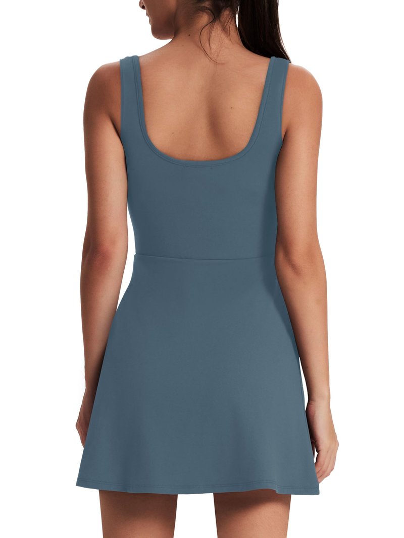 OFEEFAN Womens Athletic Dress Tennis Golf Bodycon Workout Active Skort Summer Clothes Casual Graduation Concert Date Spring Outfits Steel Blue S
