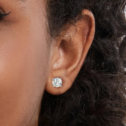 Moissanite Stud Earrings 2.0CT D Color,GRA 925 Sterling Silver Earrings for Men 18K White Gold Plating Earrings for Women,wedding earrings(1.0ct*2)