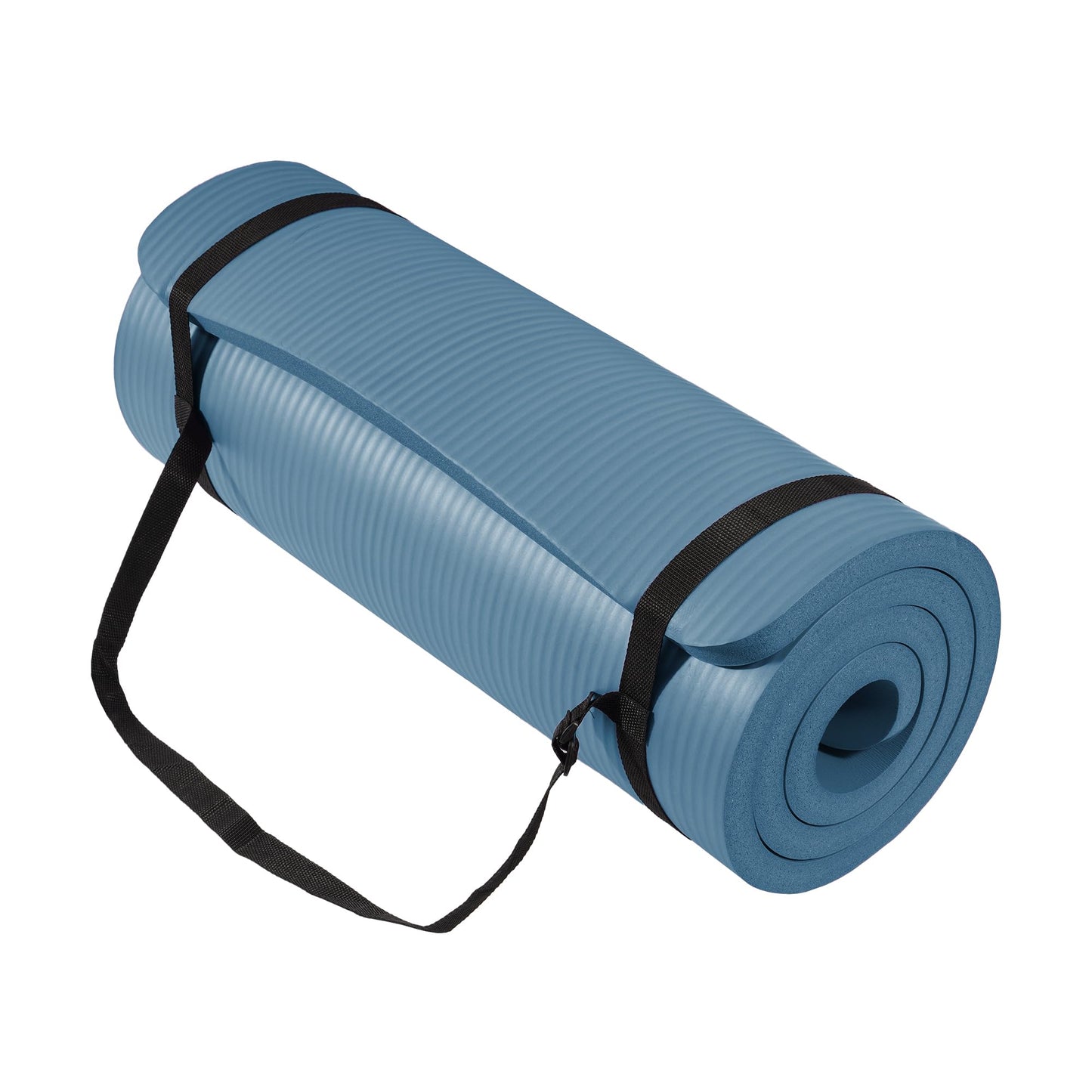 Fitvids Yoga Mat 1-Inch Extra Thick High-Density Exercise Mat with Non-Slip Surface & Carry Strap for Men & Women Tear-Resistant Pilates Workout Mat for Home Gym, Floor Fitness