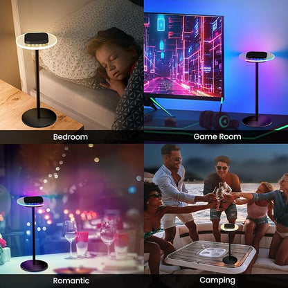 LOFTEK Cordless Table Lamps Set of 2, Rechargeable Table Lamp, Up to 55 Hrs Ultra-Long Battery Life, Eye-Friendly, Touch Dimming, Portable Wireless Ambient Lighting (Black, 2 Pack)