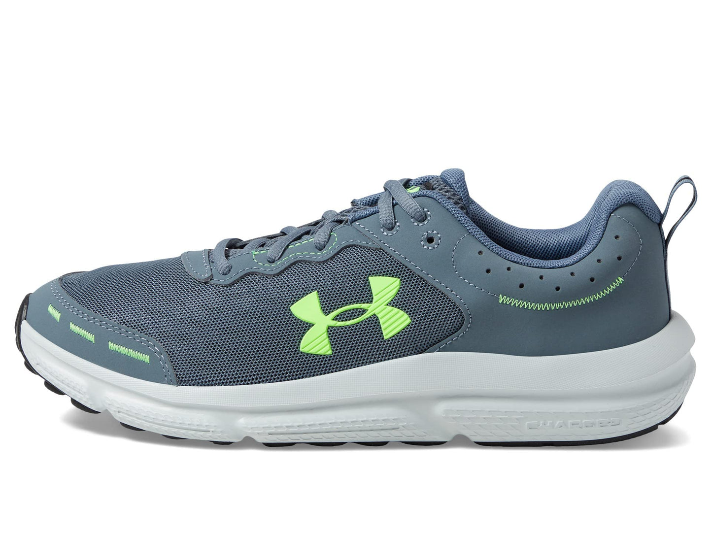 Under Armour Men's Charged Assert 10, (100) Gravel/Gravel/Lime Surge, 12, US