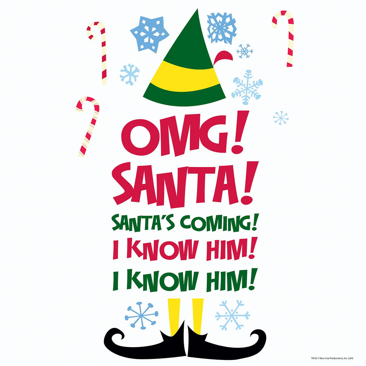 Buddy The Elf Santa I Know Him Peel and Stick Wall Quote Decals By RoomMates, RMDM5551