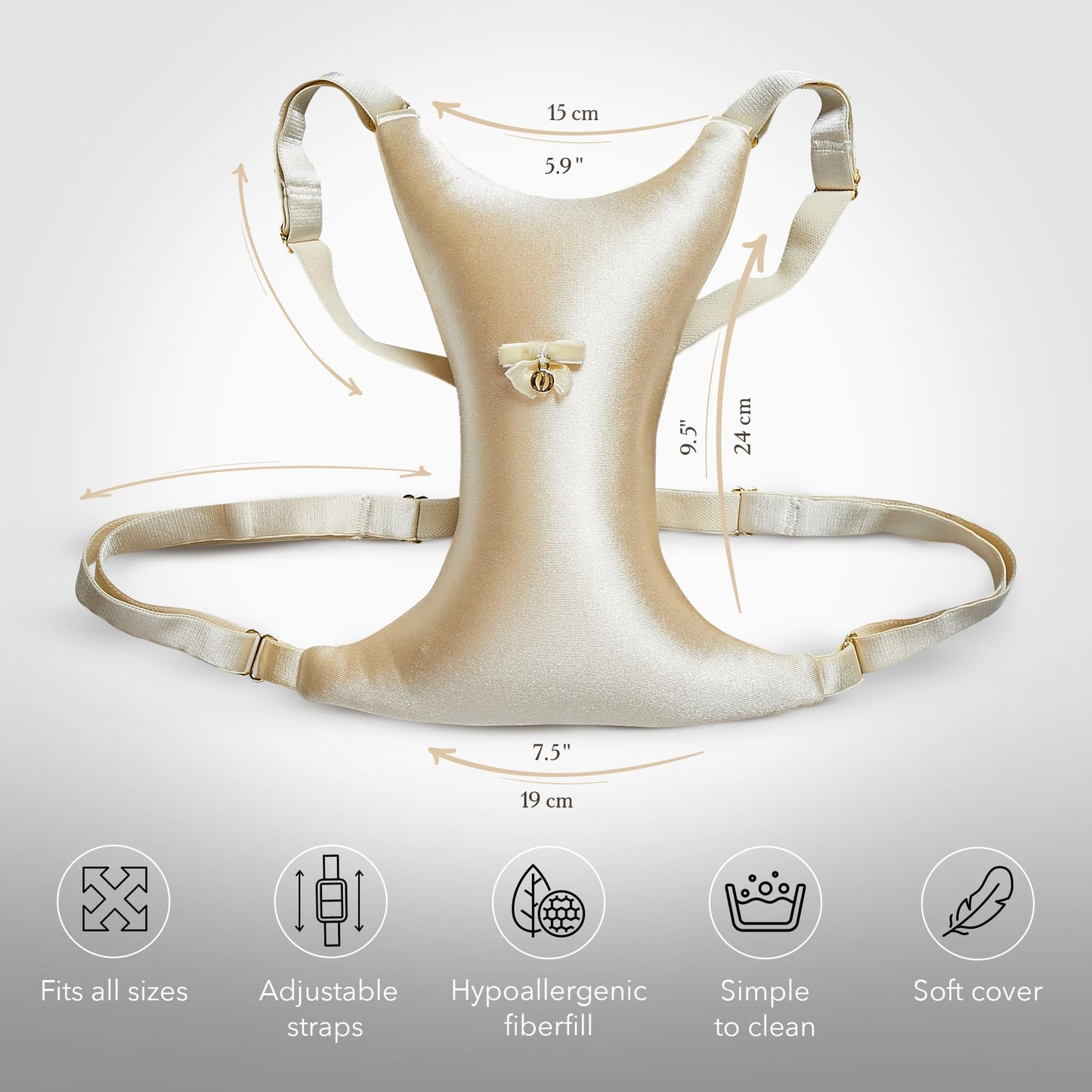 Intimia Breast Pillow for Chest Wrinkles and Side Sleeping - Chest Pillow for Wrinkle Prevention - Chest Wrinkle Pillow for Breast Support (Gold)