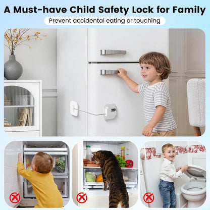 SUR-CIEL 1PC Fridge Lock with Code, Refrigerator Locks, Cabinet Locks Baby Proofing, Combination Lock for Refrigerator, Freezer, Closets, Cabinets, Drawers, Doors and Windows, NO Drilling