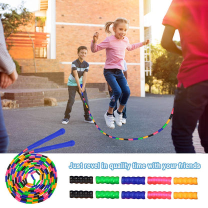 Coolrunner 16 FT Long Jump Rope(2 PACK), Double Dutch Jump Ropes, Soft Beaded Skipping for Kids Adults, Plastic Segmented Long Enough for 4-5 Jumpers