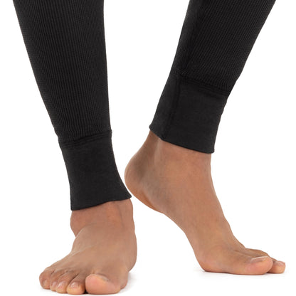 Fruit of The Loom Men's 3-Pack Recycled Waffle Thermal Underwear Bottom, Black/Black/Natural, Large
