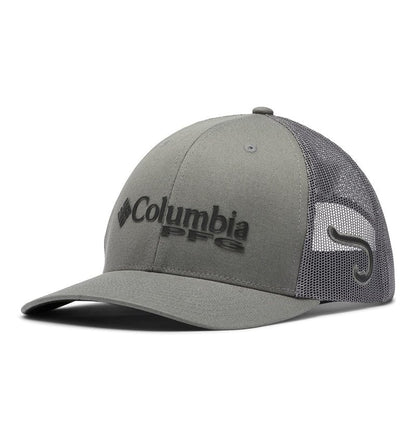Columbia Unisex PFG Logo Mesh Snap Back, Titanium/Black/Hook, One Size