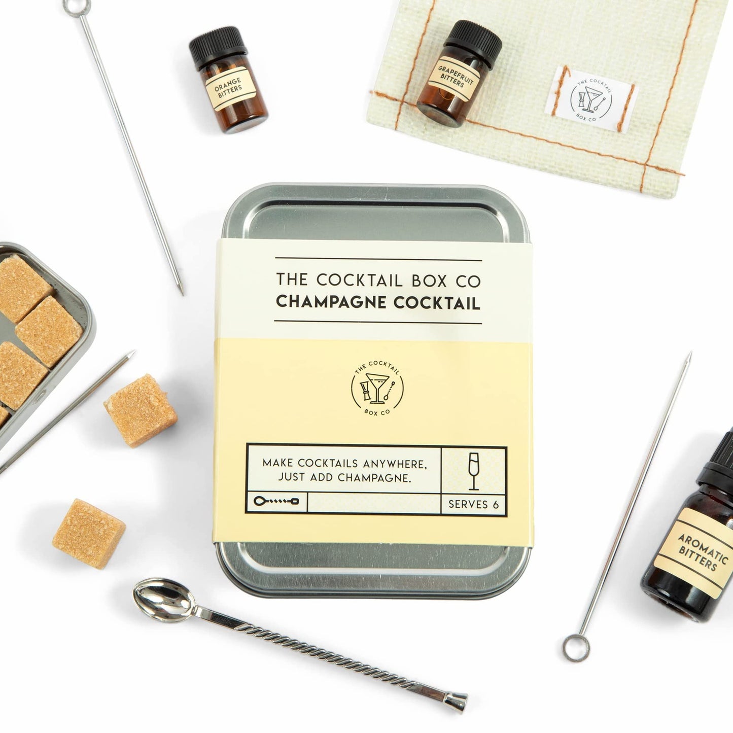 The Cocktail Box Co. Champagne Cocktail Kit - Hand Crafted Cocktails for Him or Her - 1 Kit