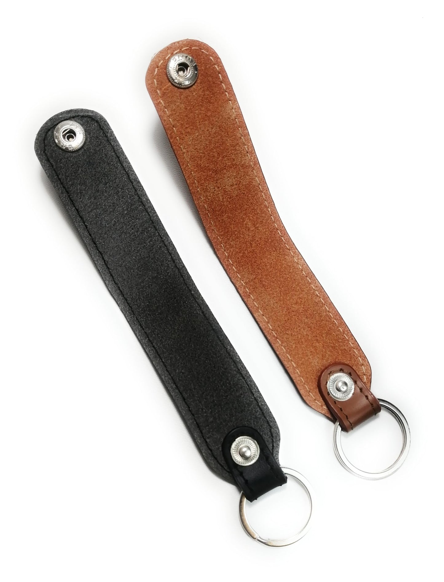 Key Chain Genuine Leather Car Keychain for Belt, Universal Key Fob Keychain Holder for Men and Women (Black key chain)