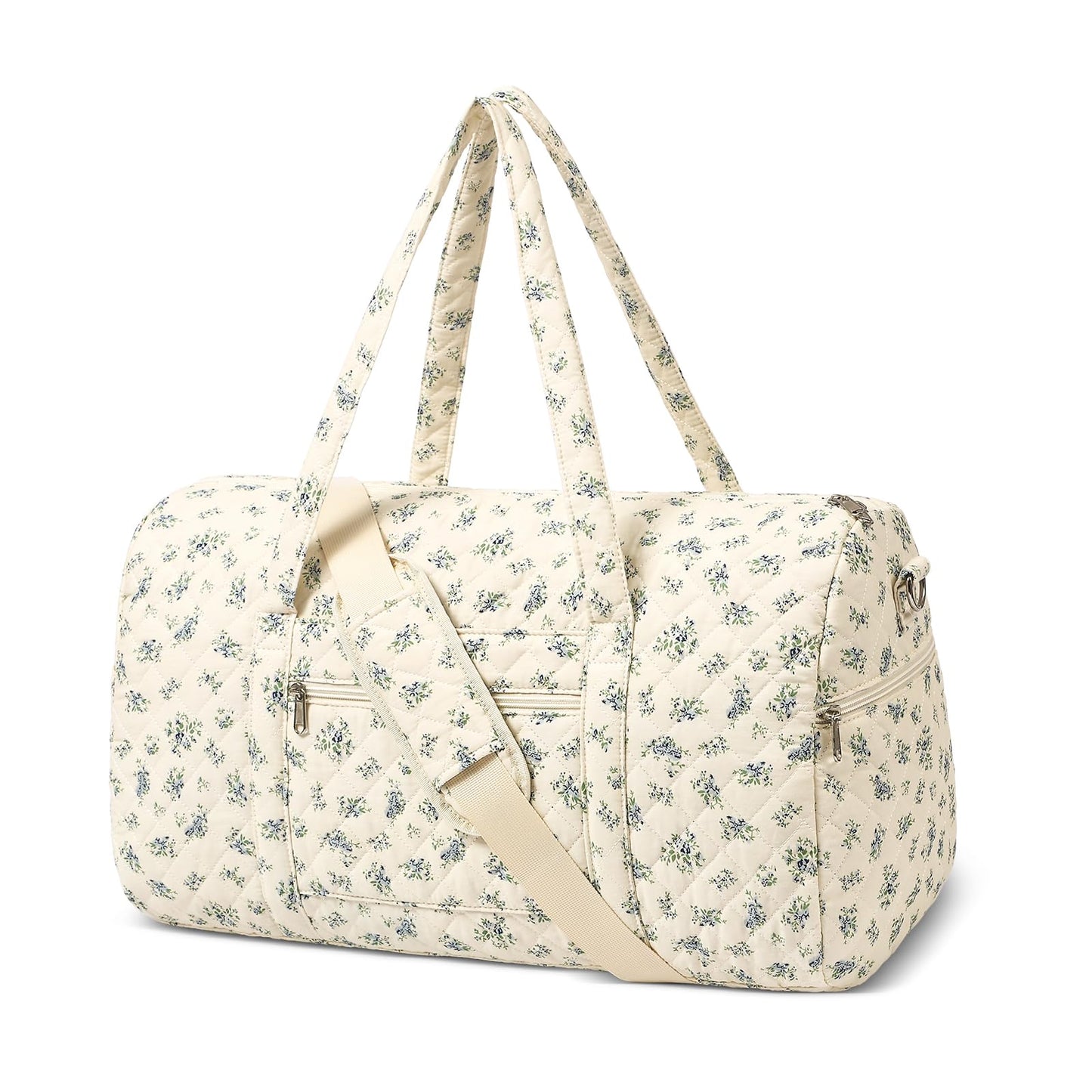 Gym Bag for Women, Cute Duffle Bag, Quilted Duffle Bag for Travel, Floral Duffle Bags, Weekend Bag with Zipper Pocket Dance Bag Organizer