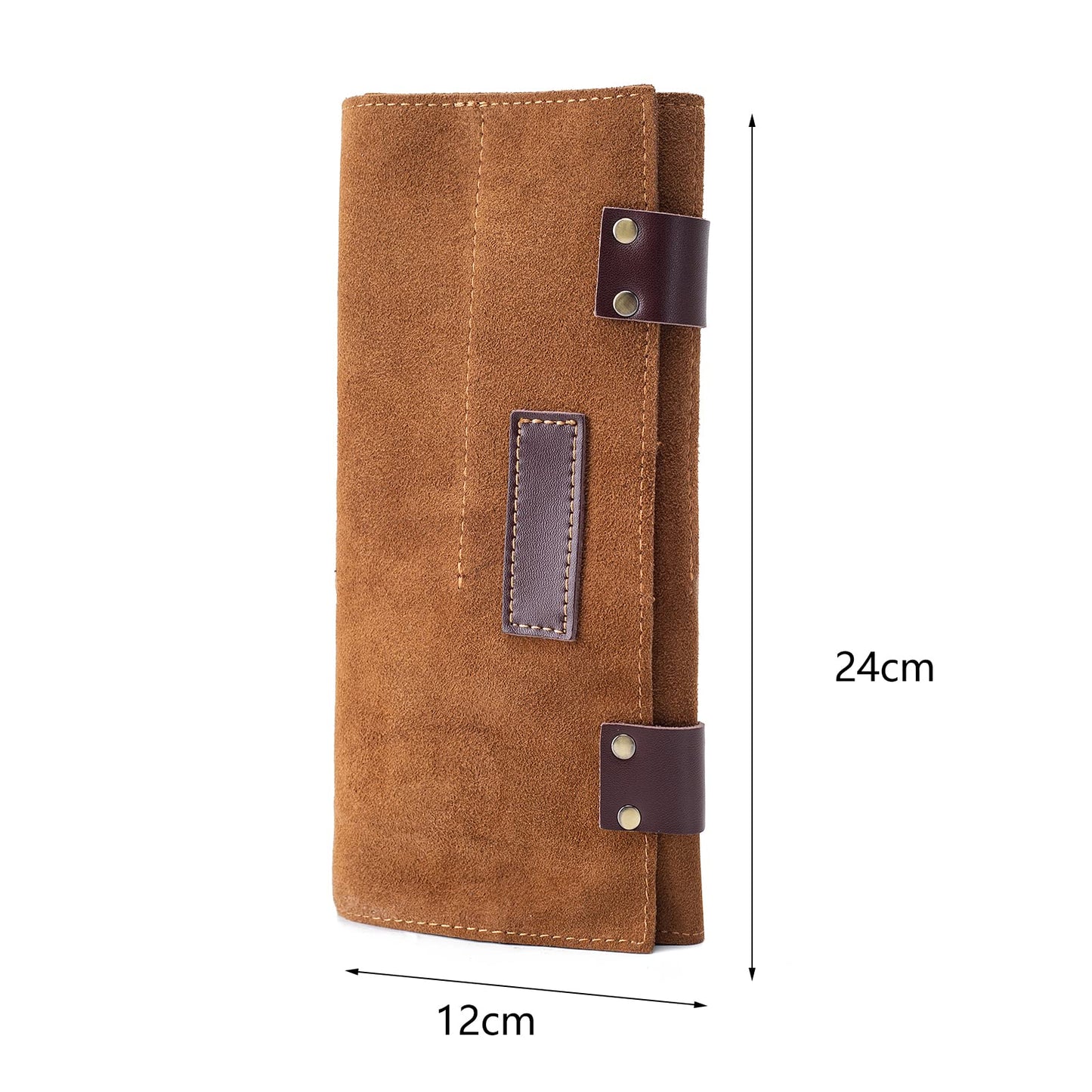 Hair Stylist Scissor Holder Pouch Cases for Hairdressers, Real Leather Scissor Roll Up Bag, Salon Tools Organizer for Barber Hairdresser (V-001-Brown)