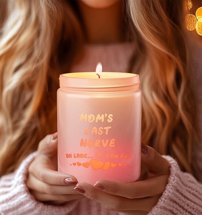 Christmas Candles with LED Light,Christmas Gifts for Women, Orange Rose Scented Candles,Holiday Candle Gifts for Mom,Perfect for Xmas,New Year,Winter Décor,Over 40 Hours of Burn Time, 100% Soy Wax