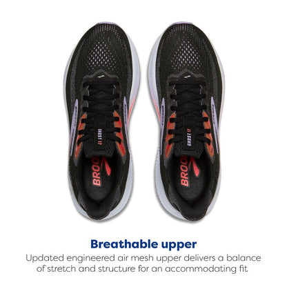 Brooks Women’s Ghost 17 Neutral Running Shoe - Black/Purple/Coral - 5 Medium