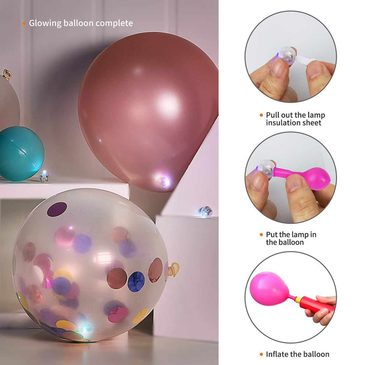 Aogist 100Pcs Warm White Balloon Lights with Hook,Long Standby Time,Waterproof Mini Light for Birthday Party Wedding Christmas Halloween Easter Decorative (Flash)