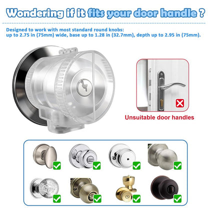 PILISPARK Door Knob Safety Self-locking Cover for Kids, 1 Pack,Prevent Childproof Opening,Easy Install&Use,Child Safety Guards & Locks for Standard Round Knobs