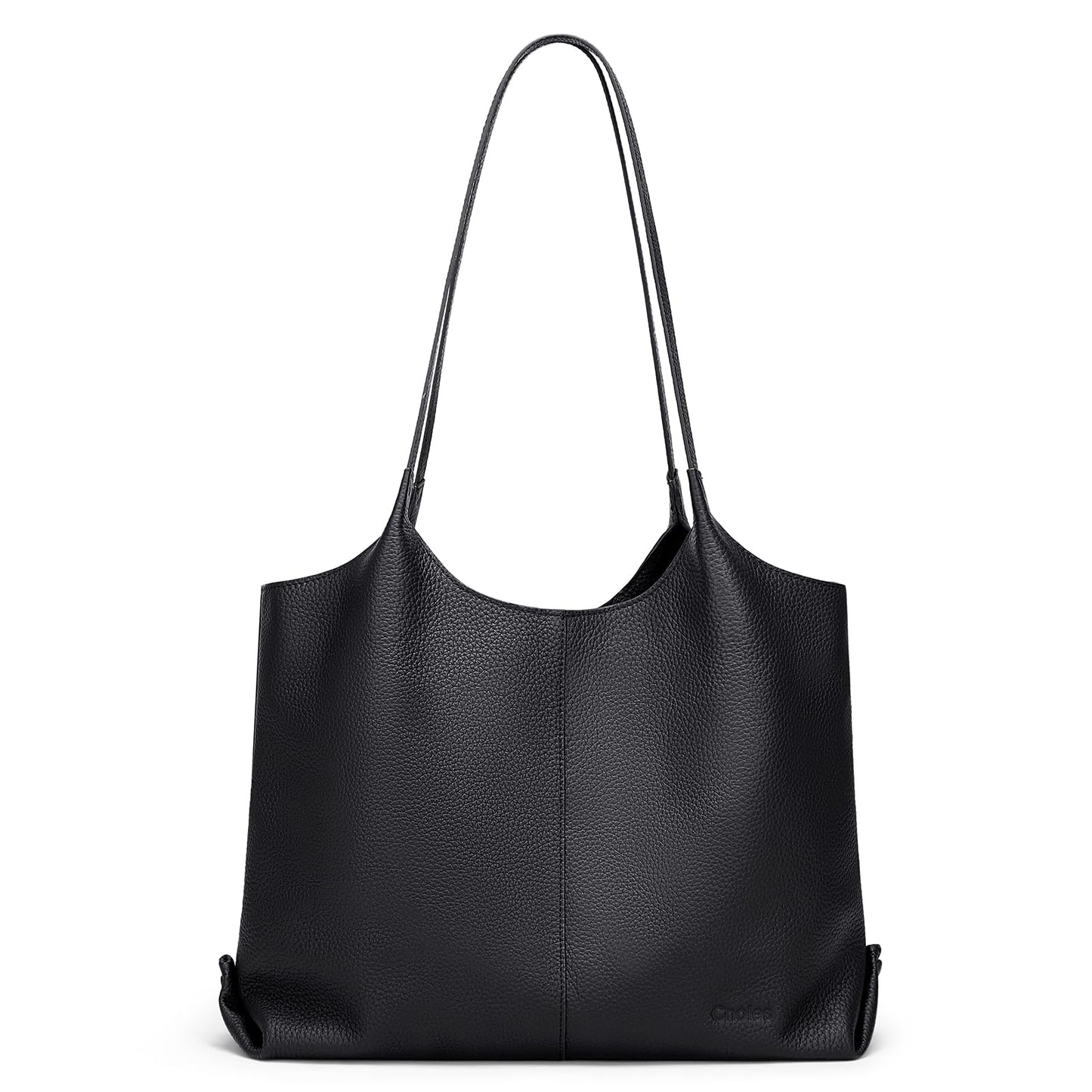 Cnoles Hobo Bag for Women Shoulder Tote Bag Ladies Top Handle Handbag Soft Genuine Leather Top-handle Purse Black