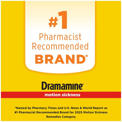 Dramamine Motion Sickness Less Drowsy, Travel Vial, Multicolor, 8 Count