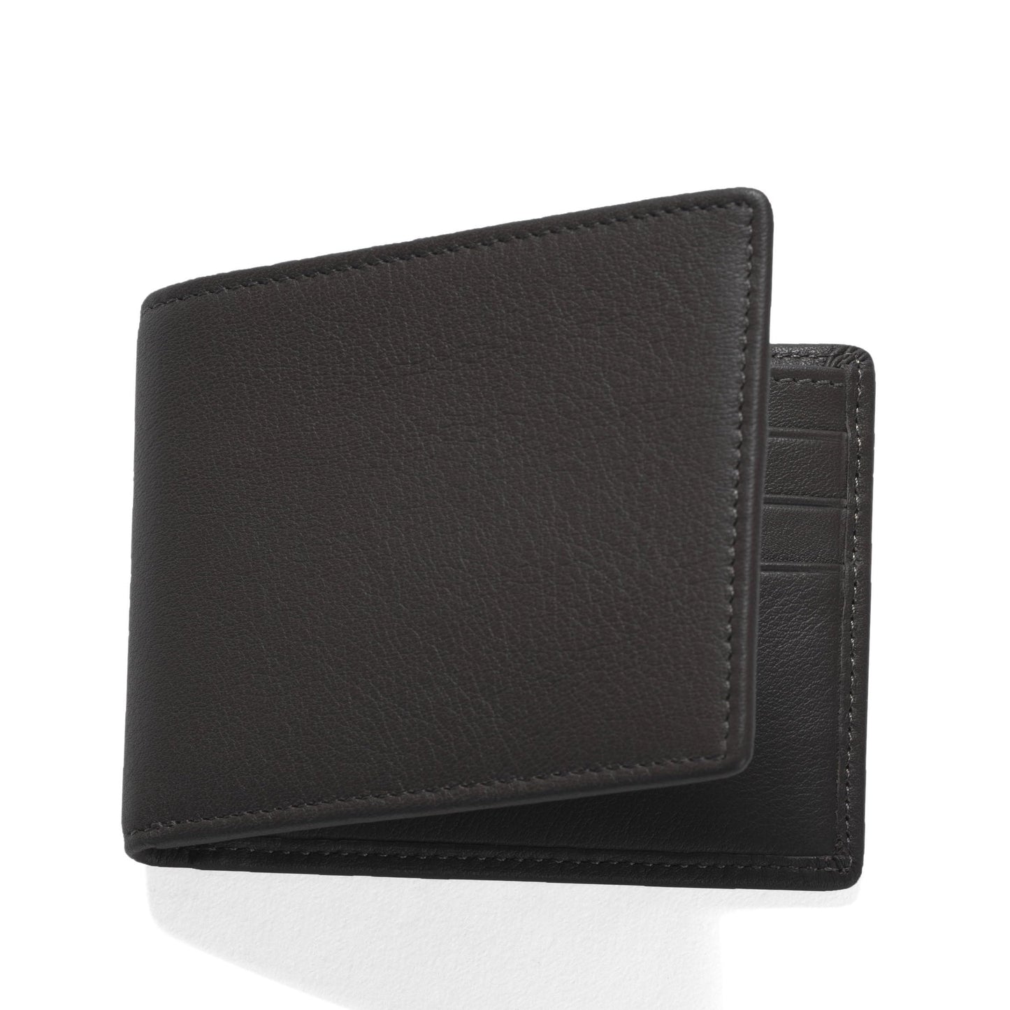 Leatherology Black Onyx Thin Bifold Wallet for Men – Slim Front Pocket Wallet with 6 Card Slots, Bill Compartment & 2 Interior Pockets – Minimalist Leather Wallet