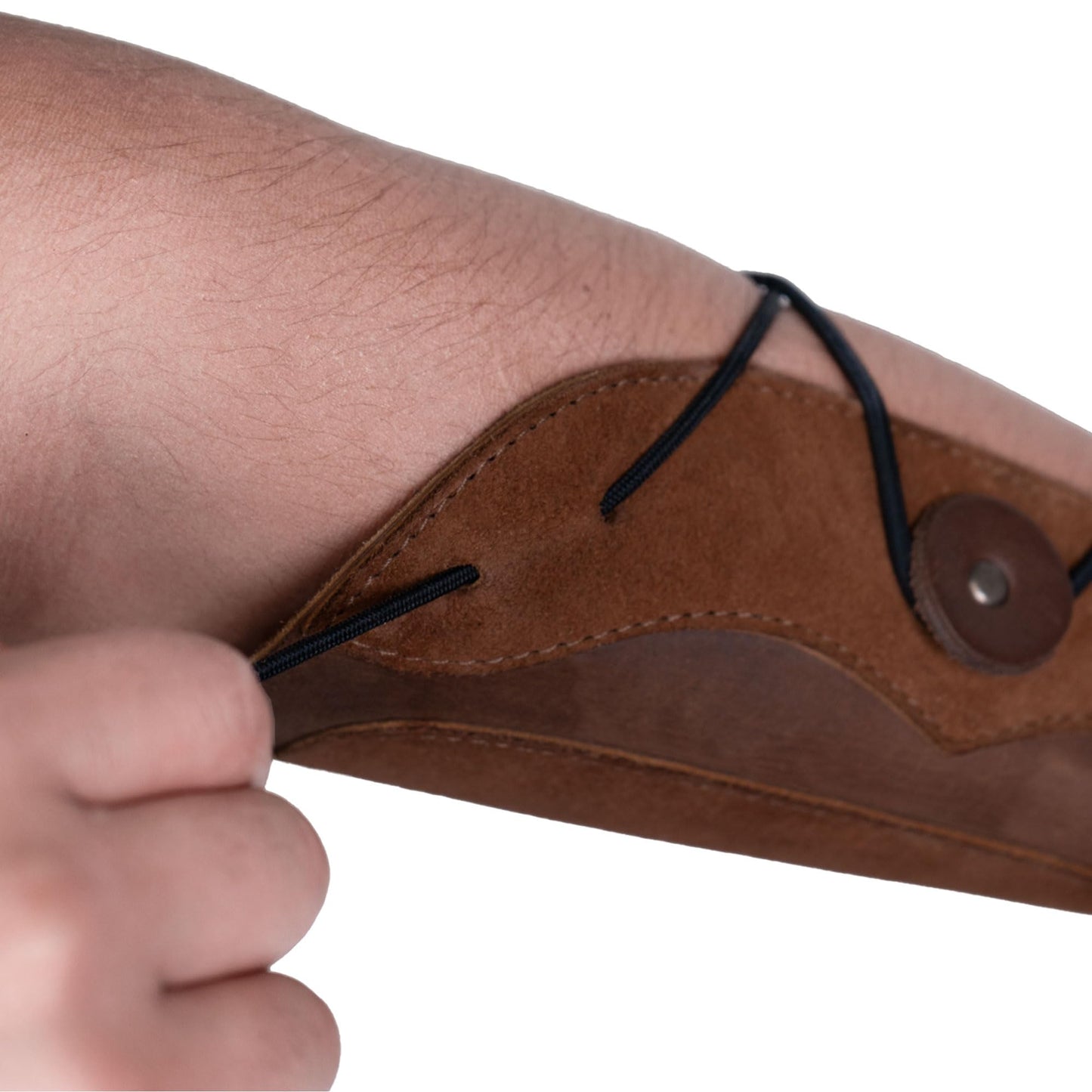 Valhalla Gear, Archery Bracer with Elastic, Forearm Protector for Bow Shooting Practice, Armband, Wrist Guard, Cosplay, Adjustable Buckle Straps, Full Grain Leather, Handmade, Bourbon Brown