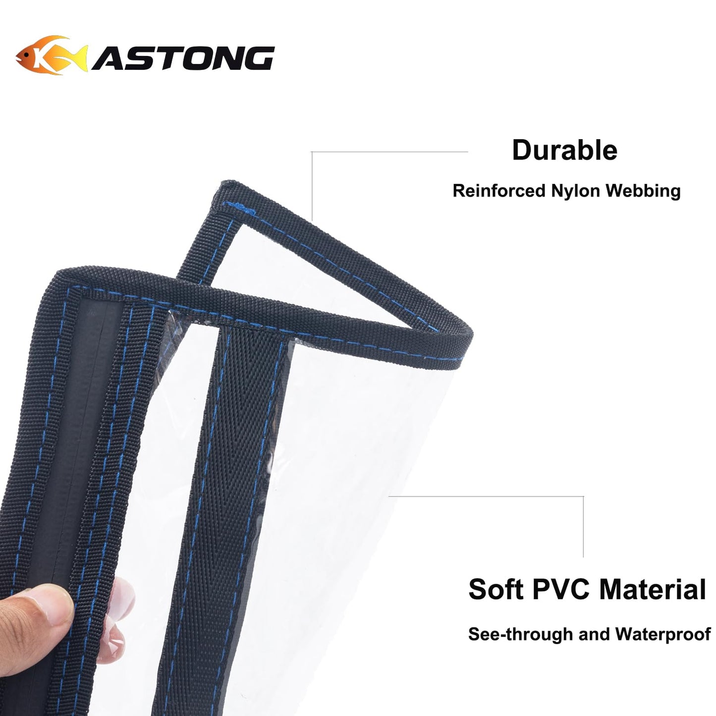 KASTONG 2 Layer Water-resistant Fishing Bait PVC Clear Storage Bag BaitShield Tackle Bag Storage for Bait Tackle Lures Soft Plastics and Fishing Gear Large Capacity 2 Size (4Pcs Medium)