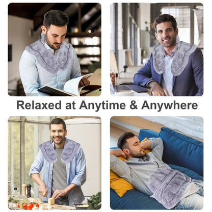 SuzziPad Microwave Heating Pad for Neck and Shoulders, Weighted Shoulder Wrap to Reduce Discomfort, Heated Wraps with Herbal Aromatherapy, Moist Heat Warmer Hot & Cold Compress