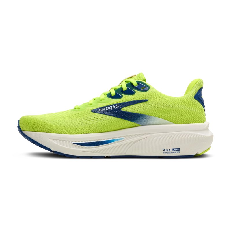 Brooks Men’s Ghost 17 Neutral Running Shoe - Acid Lime/Navy/White - 10.5 Medium