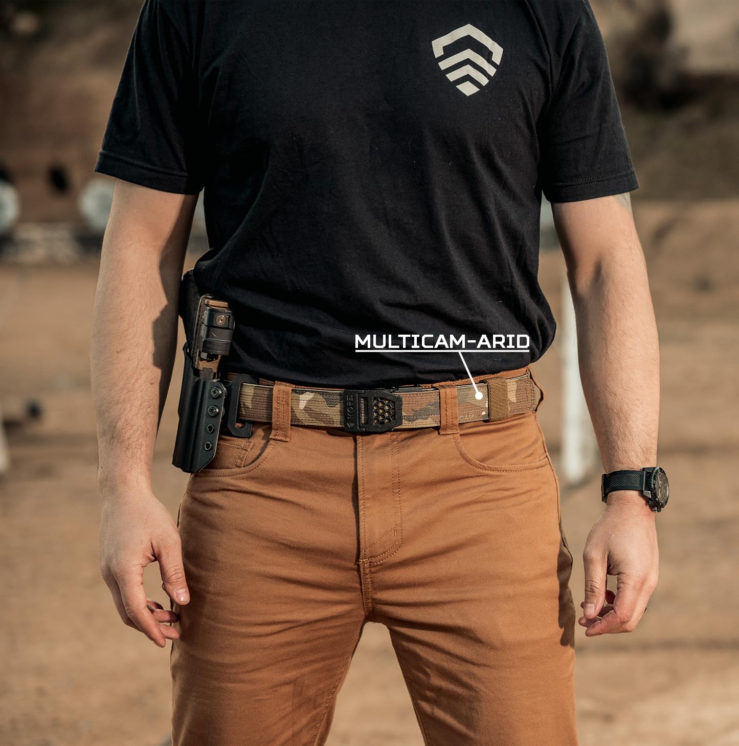 KORE USA-Made Black Multicam® Tactical Gun Belt | X6 Buckle & Reinforced Tactical CCW Belt (Fits 24" to 54")