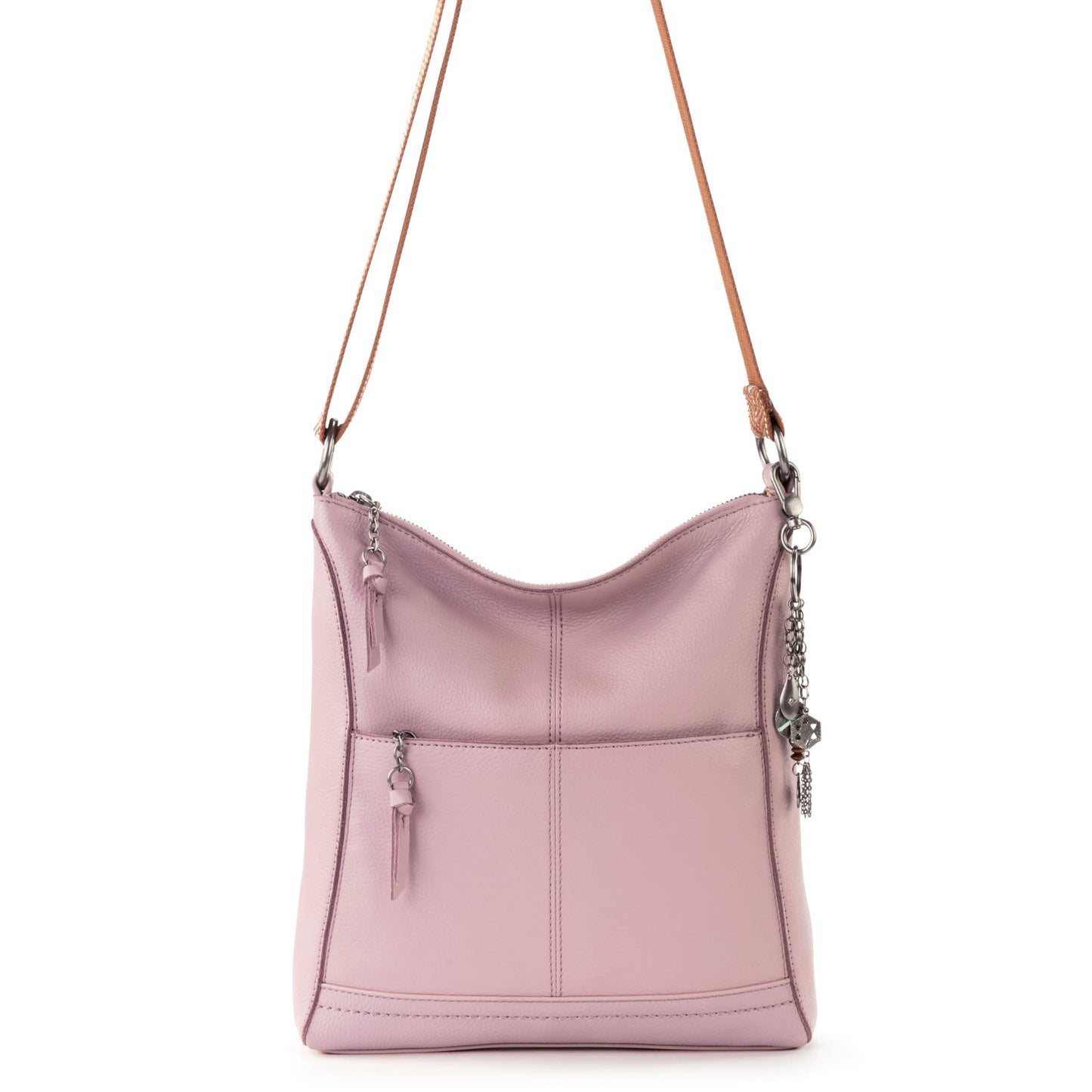 The Sak Lucia Crossbody Bag in Leather, Convertible Purse with Adjustable Strap, Rosewood