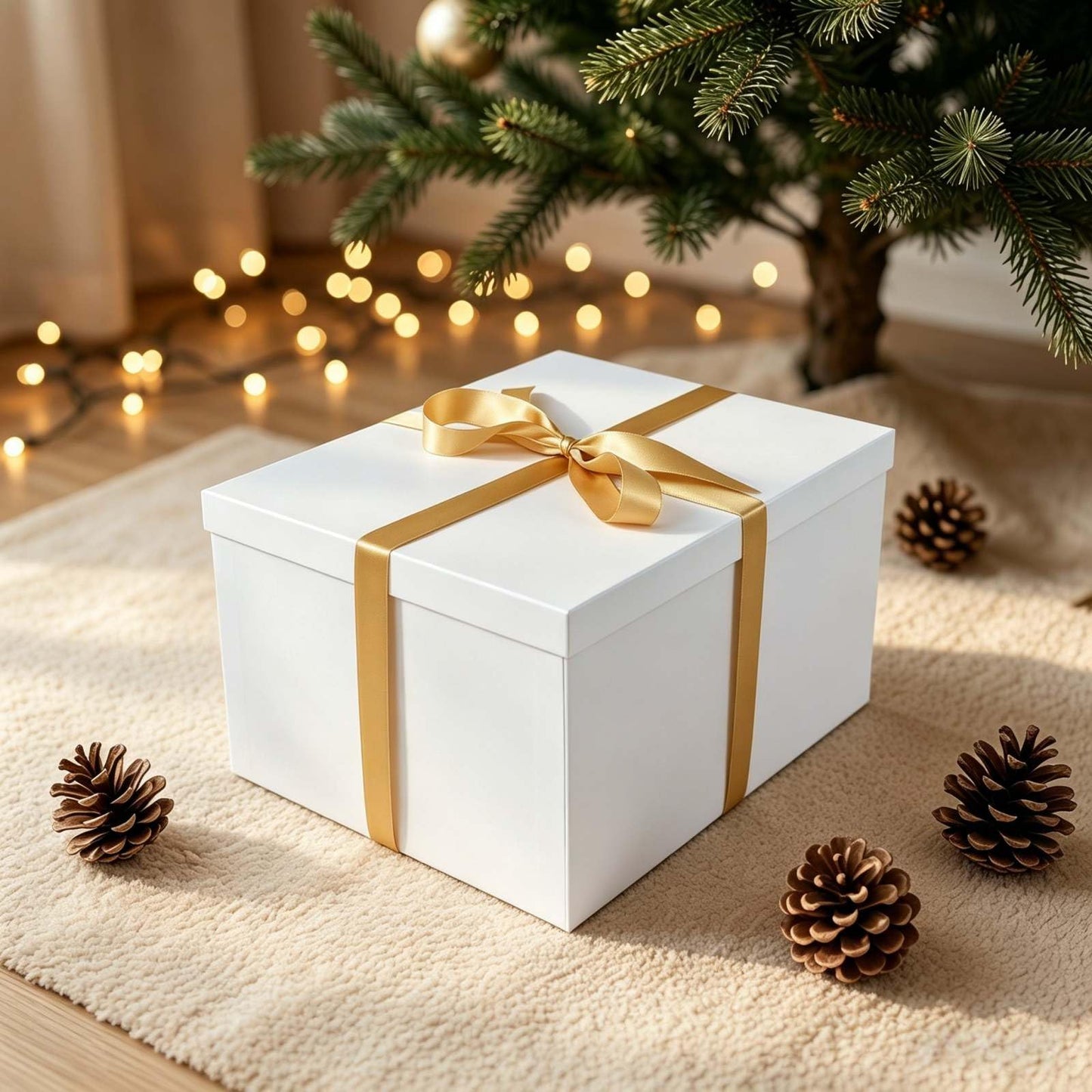 BoxSkivra Large Gift Box 16x12x8 Inches，White Gift Box with Lid for Christmas，Anniversary，Birthday，Luxury Boxes with Crinkle Paper，Ribbon，Alphabet Stickers