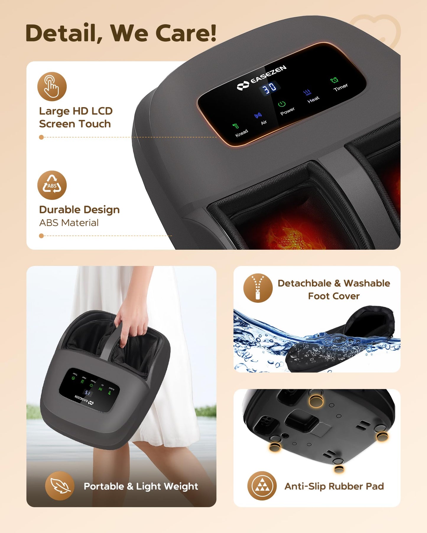 Shiatsu Foot Massager Machine with Heat, 2025 Upgrade Deep Kneading, Full Foot Massager with Remote for Plantar Fasciitis, Neuropathy, Birthday Gifts for Women Mom Men Dad, Up to Foot Size 14