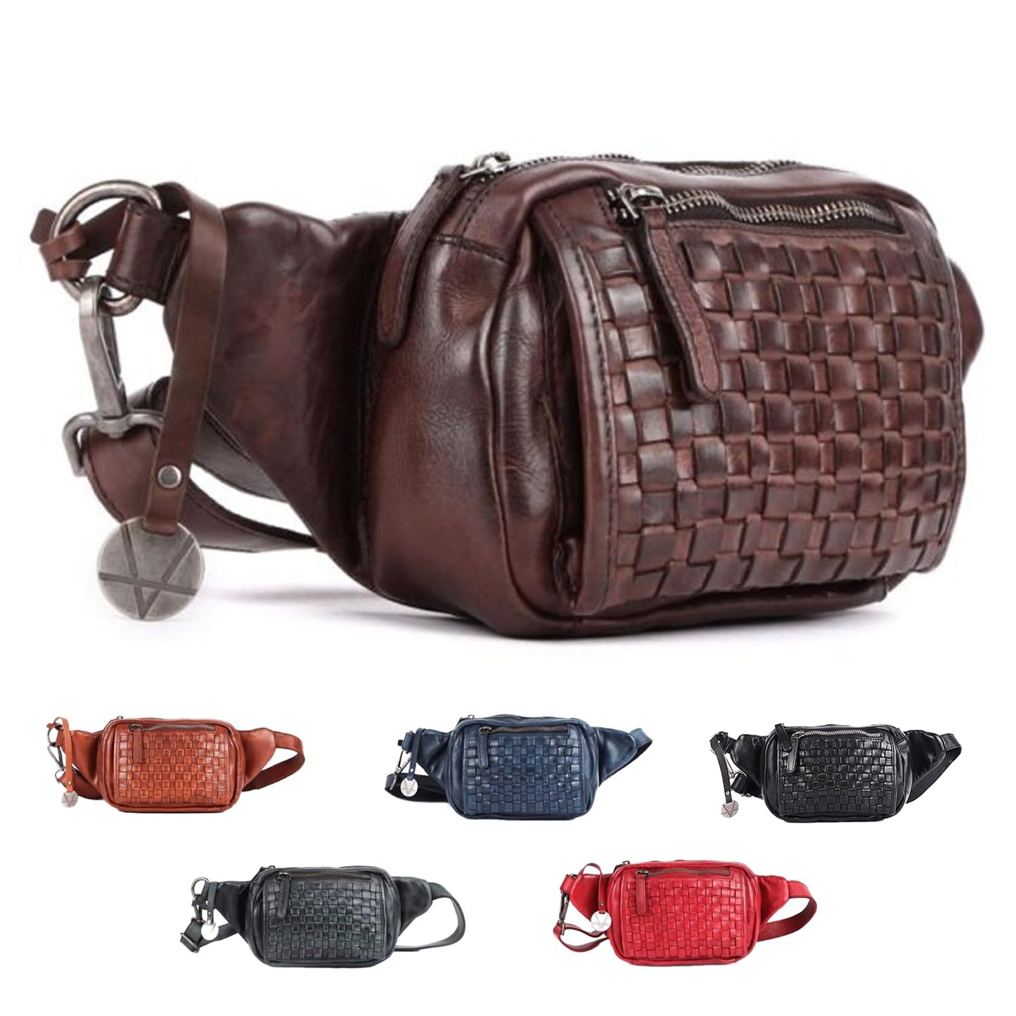 Vilenca Holland Genuine Leather Waist Bag Unisex, Waist Bag for Travel Trendy Casual Travelling Essentials Kept Bag Stylish, Durable, and Secure Travel Companion(VL-094-BROWN)