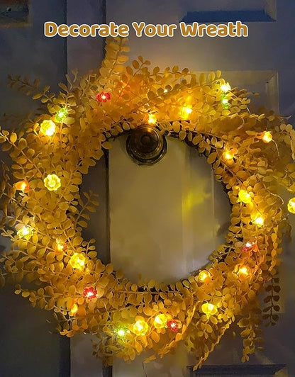 Fall Lights 10Ft 30 LEDs Fall Decorations Battery Operated Acorn 3D Pumpkin Maple Leaf String Lights for Home Autumn Garland Harvest Thanksgiving Party Christmas