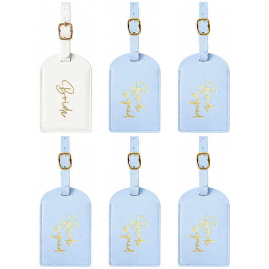 Bride Squad Bridesmaid Proposal Gifts 6 PCS Luggage Tags for Suitcases, Bachelorette Party Favors,Bridal Shower Gifts, Travel Essentials